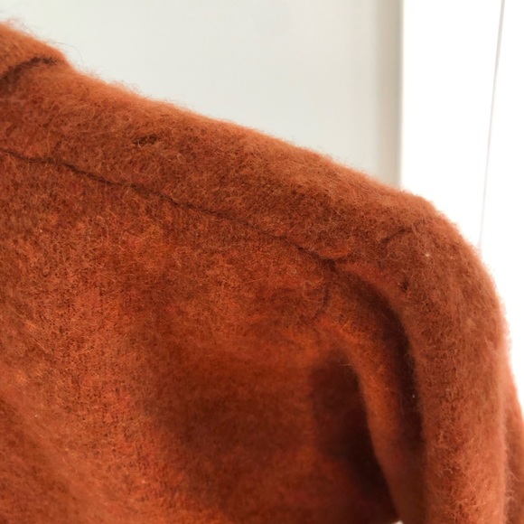 Burnt Orange Cashmere Polo Sweater - Picture 4 of 6